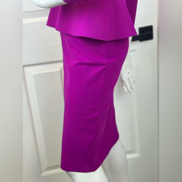 CHIARA BONI LA PETITE ROBE Size 38 Square-Neck 3/4-Sleeve Peplum Dress #0000 - Picture 8 of 16